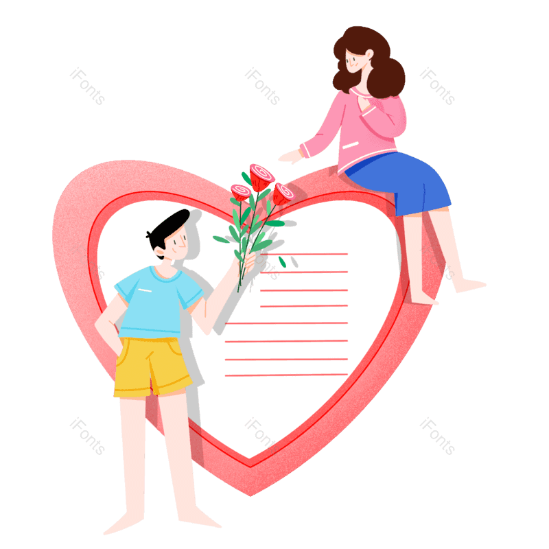 边框图片,520元素,玫瑰花PNG,浪漫边框免抠素材